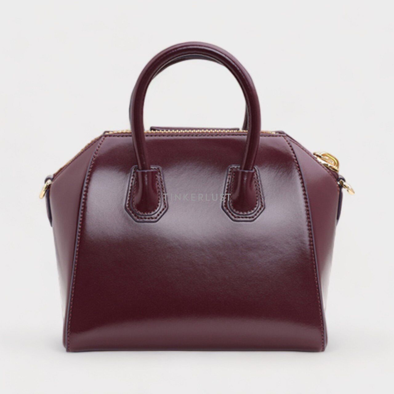 tas satchel Givenchy Mini Antigona in Oxblood Red Box Calfskin Leather Satchel Tinkerlust